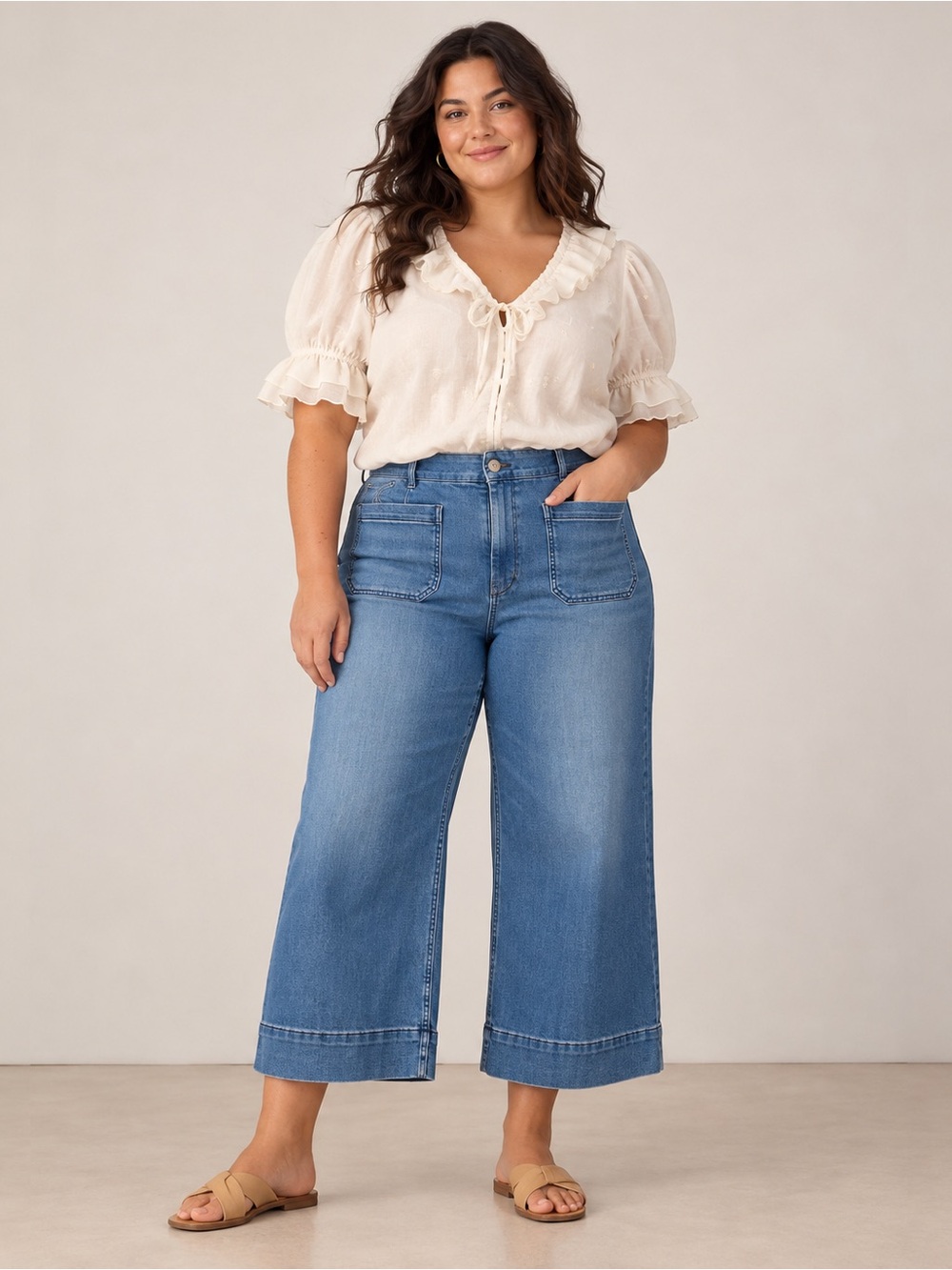 NWT | Maeve x Anthropologie | The Colette Cropped Wide Leg Jeans - Size 20W